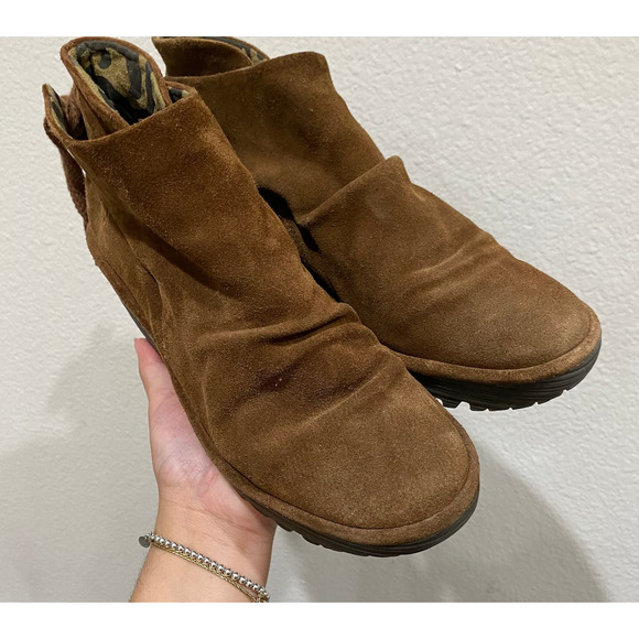 Fly London yebi brown suede scrunch ankle boots 500788004 sz 38 - Picture 6 of 10